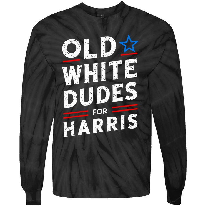 Old White Dudes For Harris Kamala 2024 Tie-Dye Long Sleeve Shirt