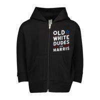 Old White Dudes For Harris Kamala 2024 Toddler Zip Fleece Hoodie