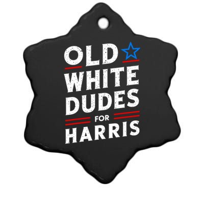 Old White Dudes For Harris Kamala 2024 Ceramic Star Ornament