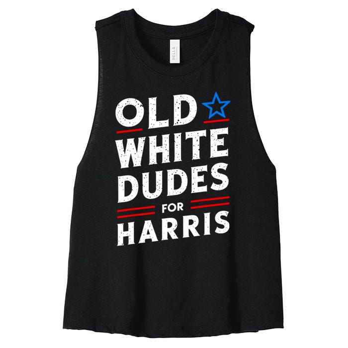 Old White Dudes For Harris Kamala 2024 Women's Racerback Cropped Tank