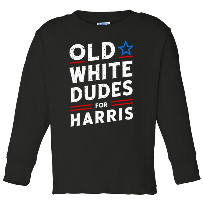 Old White Dudes For Harris Kamala 2024 Toddler Long Sleeve Shirt