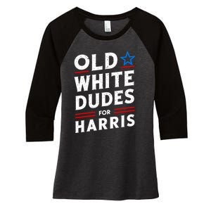 Old White Dudes For Harris Kamala 2024 Women's Tri-Blend 3/4-Sleeve Raglan Shirt