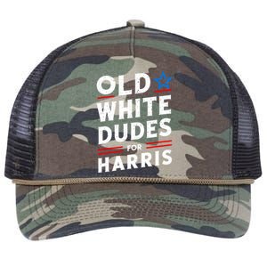 Old White Dudes For Harris Kamala 2024 Retro Rope Trucker Hat Cap