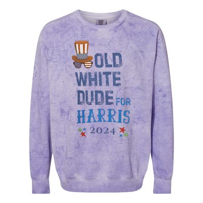 Old White Dude For Kamala Harris President 2024 Colorblast Crewneck Sweatshirt