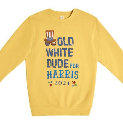 Old White Dude For Kamala Harris President 2024 Premium Crewneck Sweatshirt