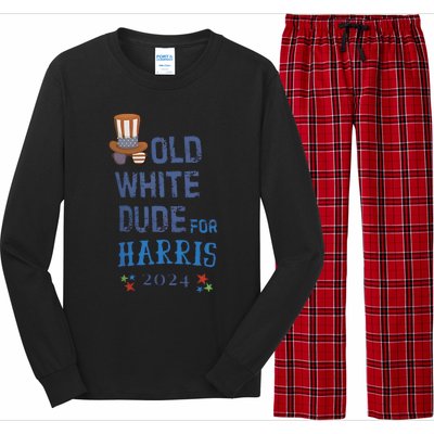 Old White Dude For Kamala Harris President 2024 Long Sleeve Pajama Set