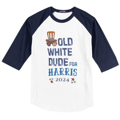 Old White Dude For Kamala Harris President 2024 Baseball Sleeve Shirt