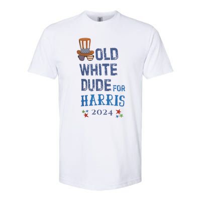 Old White Dude For Kamala Harris President 2024 Softstyle CVC T-Shirt