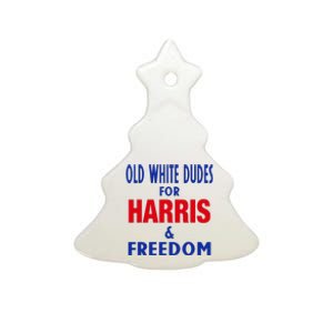 Old White Dudes For Harris And Freedom Vote President 2024 Ceramic Tree Ornament