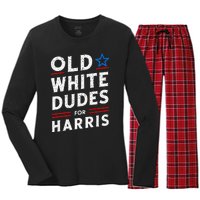 Old White Dudes For Harris Kamala 2024 Women's Long Sleeve Flannel Pajama Set 