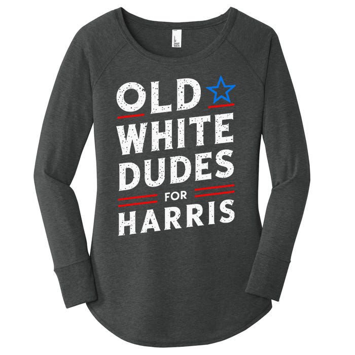 Old White Dudes For Harris Kamala 2024 Women's Perfect Tri Tunic Long Sleeve Shirt