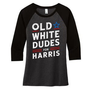 Old White Dudes For Harris Kamala 2024 Women's Tri-Blend 3/4-Sleeve Raglan Shirt