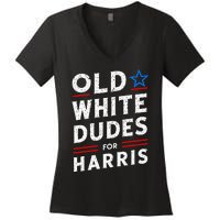 Old White Dudes For Harris Kamala 2024 Women's V-Neck T-Shirt