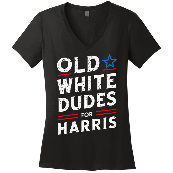 Old White Dudes For Harris Kamala 2024 Women's V-Neck T-Shirt