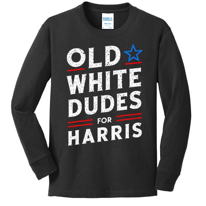 Old White Dudes For Harris Kamala 2024 Kids Long Sleeve Shirt