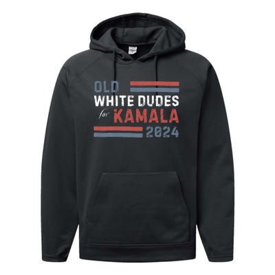 Old White Dudes For Kamala Performance Fleece Hoodie