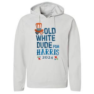 Old White Dude For Kamalaharris President 2024 Performance Fleece Hoodie