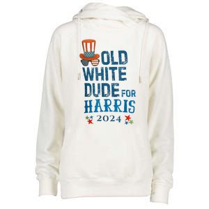 Old White Dude For Kamalaharris President 2024 Womens Funnel Neck Pullover Hood