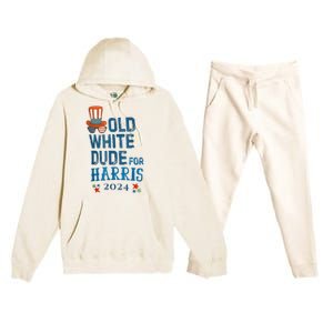 Old White Dude For Kamalaharris President 2024 Premium Hooded Sweatsuit Set