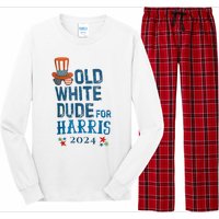 Old White Dude For Kamalaharris President 2024 Long Sleeve Pajama Set