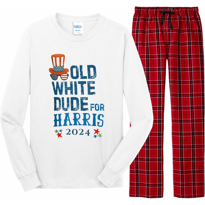 Old White Dude For Kamalaharris President 2024 Long Sleeve Pajama Set