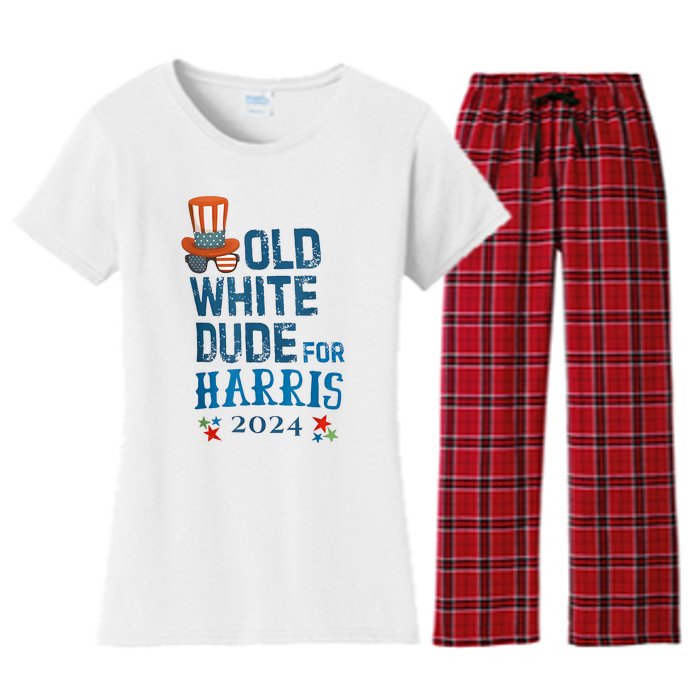 Old White Dude For Kamalaharris President 2024 Women's Flannel Pajama Set