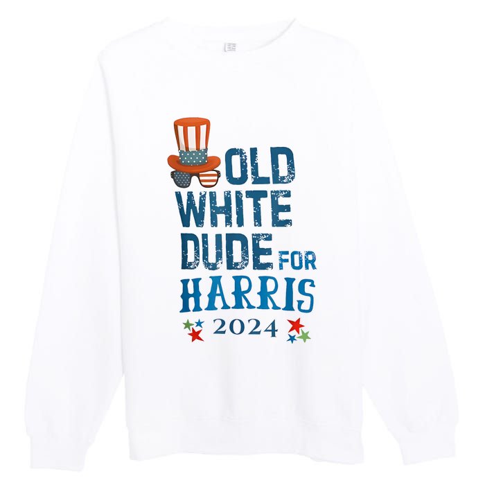 Old White Dude For Kamalaharris President 2024 Premium Crewneck Sweatshirt