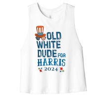 Old White Dude For Kamalaharris President 2024 Women's Racerback Cropped Tank