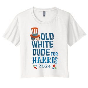 Old White Dude For Kamalaharris President 2024 Women's Crop Top Tee