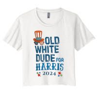 Old White Dude For Kamalaharris President 2024 Women's Crop Top Tee