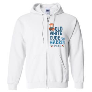 Old White Dude For Kamalaharris President 2024 Full Zip Hoodie