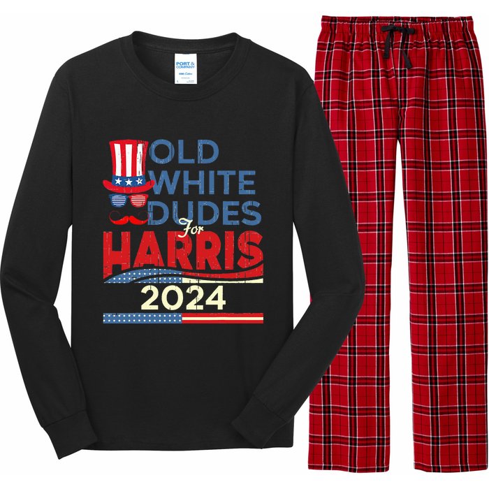 Old White Dude For Kamala Harris First Female President Long Sleeve Pajama Set