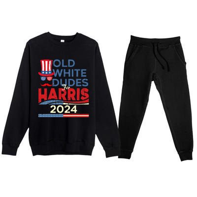 Old White Dude For Kamala Harris First Female President Premium Crewneck Sweatsuit Set