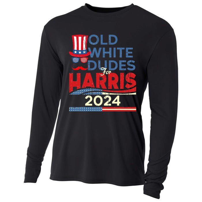 Old White Dude For Kamala Harris First Female President Cooling Performance Long Sleeve Crew