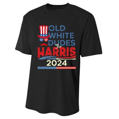 Old White Dude For Kamala Harris First Female President Performance Sprint T-Shirt