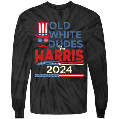 Old White Dude For Kamala Harris First Female President Tie-Dye Long Sleeve Shirt