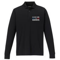 Old White Dude For Kamala Harris President 2024 Election Performance Long Sleeve Polo