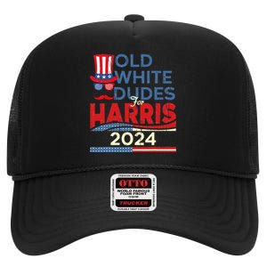 Old White Dude For Kamalaharris First Female President High Crown Mesh Back Trucker Hat