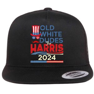 Old White Dude For Kamalaharris First Female President Flat Bill Trucker Hat