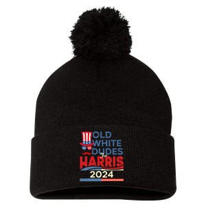 Old White Dude For Kamalaharris First Female President Pom Pom 12in Knit Beanie