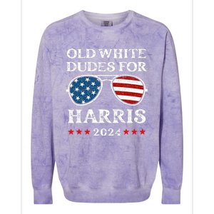 Old White Dudes For Harris Sunglasses Dad Papa For Kamala Colorblast Crewneck Sweatshirt