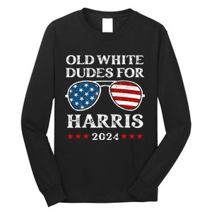 Old White Dudes For Harris Sunglasses Dad Papa For Kamala Long Sleeve Shirt