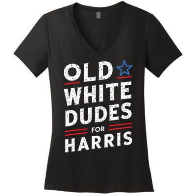 Old White Dudes For Harris Kamala 2024 Women's V-Neck T-Shirt