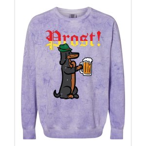 Oktoberfest Wiener Dog Prost German Costume Colorblast Crewneck Sweatshirt