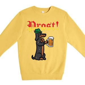 Oktoberfest Wiener Dog Prost German Costume Premium Crewneck Sweatshirt