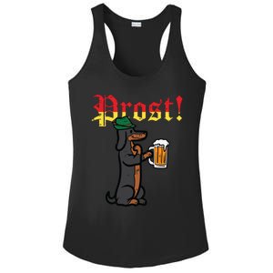 Oktoberfest Wiener Dog Prost German Costume Ladies PosiCharge Competitor Racerback Tank