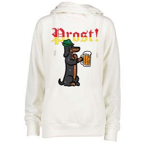 Oktoberfest Wiener Dog Prost German Costume Womens Funnel Neck Pullover Hood