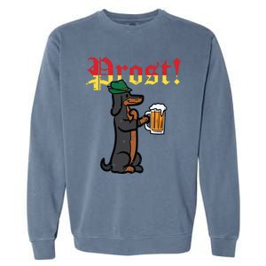 Oktoberfest Wiener Dog Prost German Costume Garment-Dyed Sweatshirt