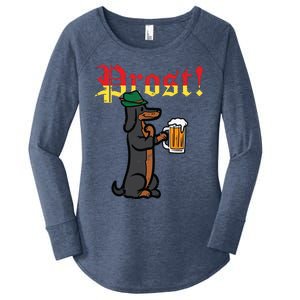 Oktoberfest Wiener Dog Prost German Costume Women's Perfect Tri Tunic Long Sleeve Shirt