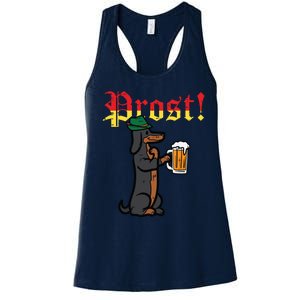 Oktoberfest Wiener Dog Prost German Costume Women's Racerback Tank